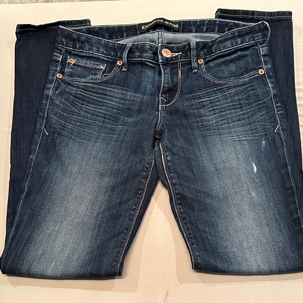 Express Women's Dark Blue Skinny Jeans - Picture 1 of 6